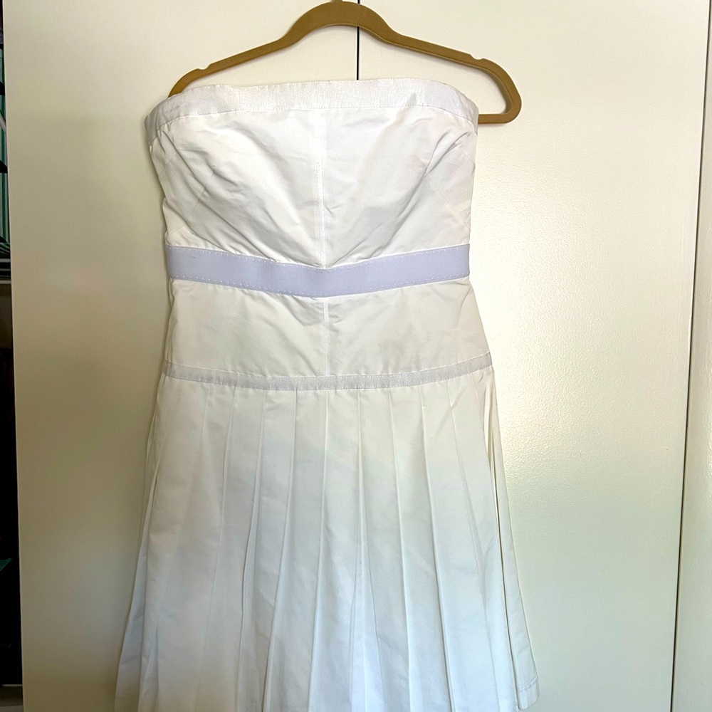 NEW Authentic D&G Dolce and Gabbana White Pleated Strapless Dress